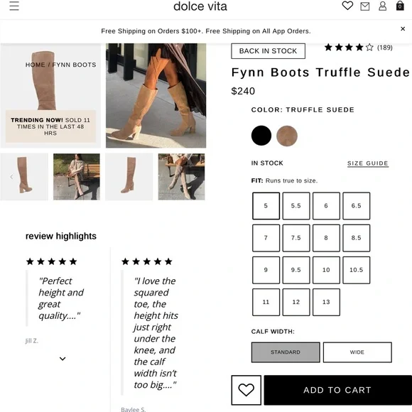 Dolce Vita Fynn knee-high boot in brown nubuck. Size 9 - Picture 10 of 14